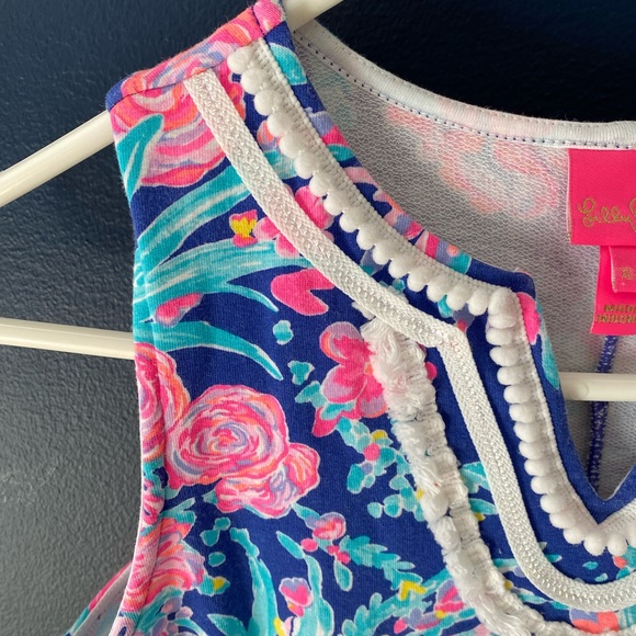 Lilly Pulitzer Girls Mini Harper Shift Dress in Blue and Pink Size XL 12/14 - Picture 5 of 6